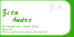 zita andre business card